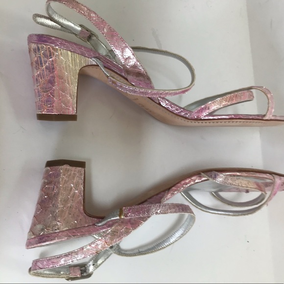 Chanel Link Metallic Python Sandals szEU 40 New - Picture 3 of 6